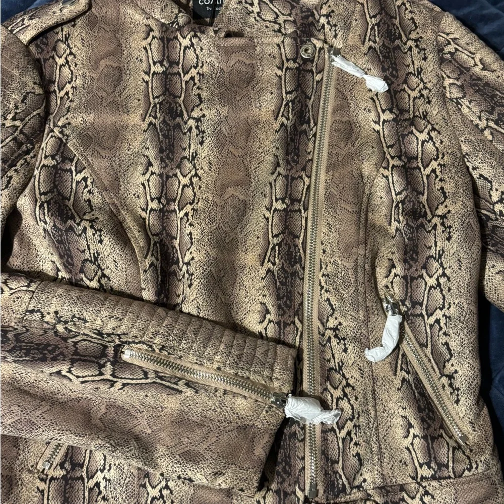 Fashion Nova Snake Print Bomber Jacket - Picture 4 of 4